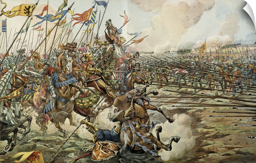Jacques Marie Gaston Onfray de Breville, known as JOB (1858-1931). The Battle of Grandson, 1476.