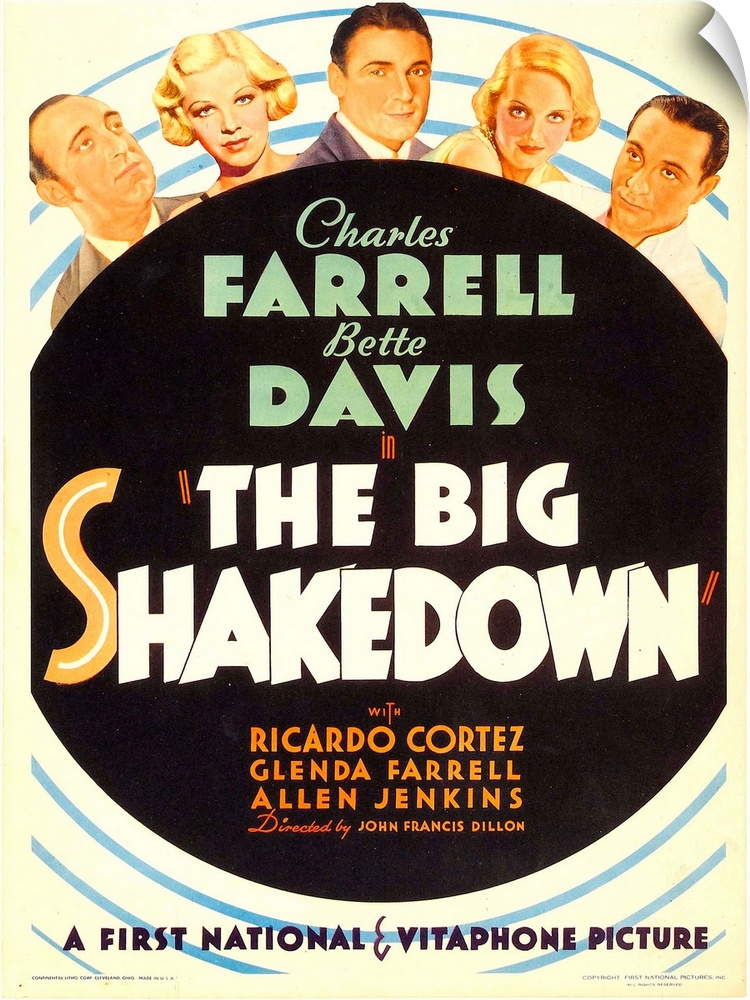 THE BIG SHAKEDOWN, from left: Allen Jenkins, Glenda Farrell, Charles Farrell, Bette Davis, Ricardo Cortez on midget window...