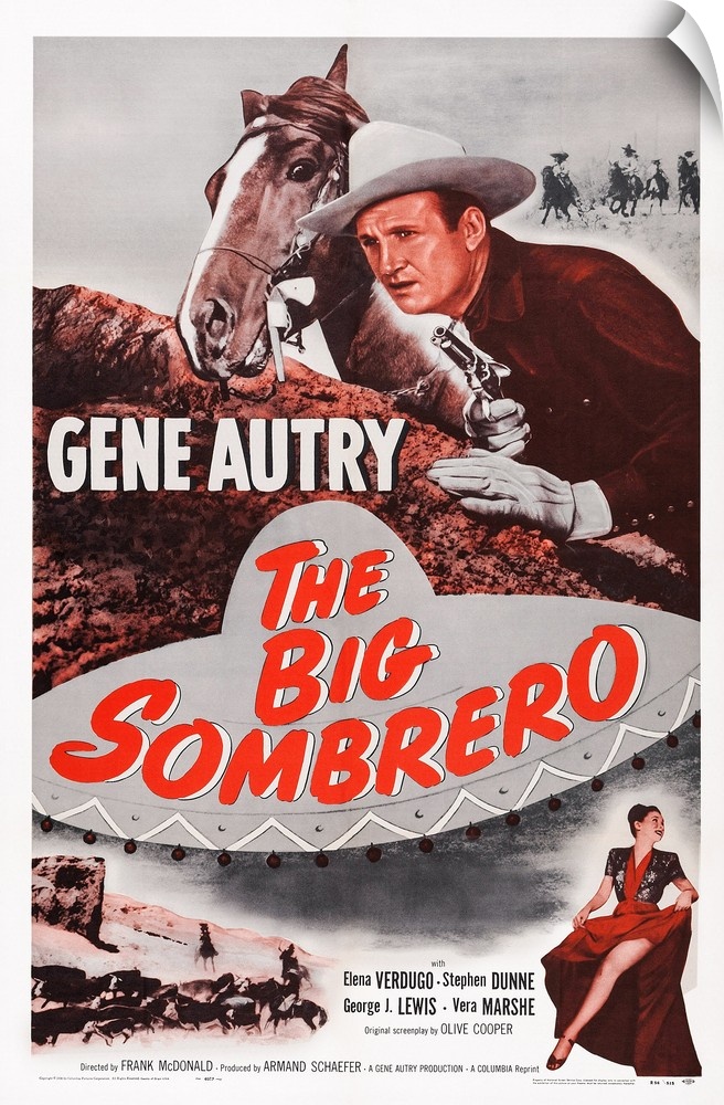 The Big Sombrero, US Poster Art, From Top: Gene Autry, Elena Verdugo, 1949.
