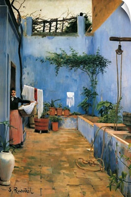 The Blue Courtyard. 1892. By Santiago Rusinol i Prats. Museum of Montserrat. Spain