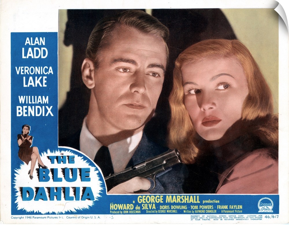 The Blue Dahlia, Poster, Alan Ladd, Veronica Lake, 1946.