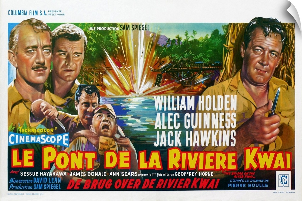 The Bridge On The River Kwai, (aka Le Pont De La Riviere Kwai), From Left: Alec Guinness, Jack Howakins, William Holden (A...