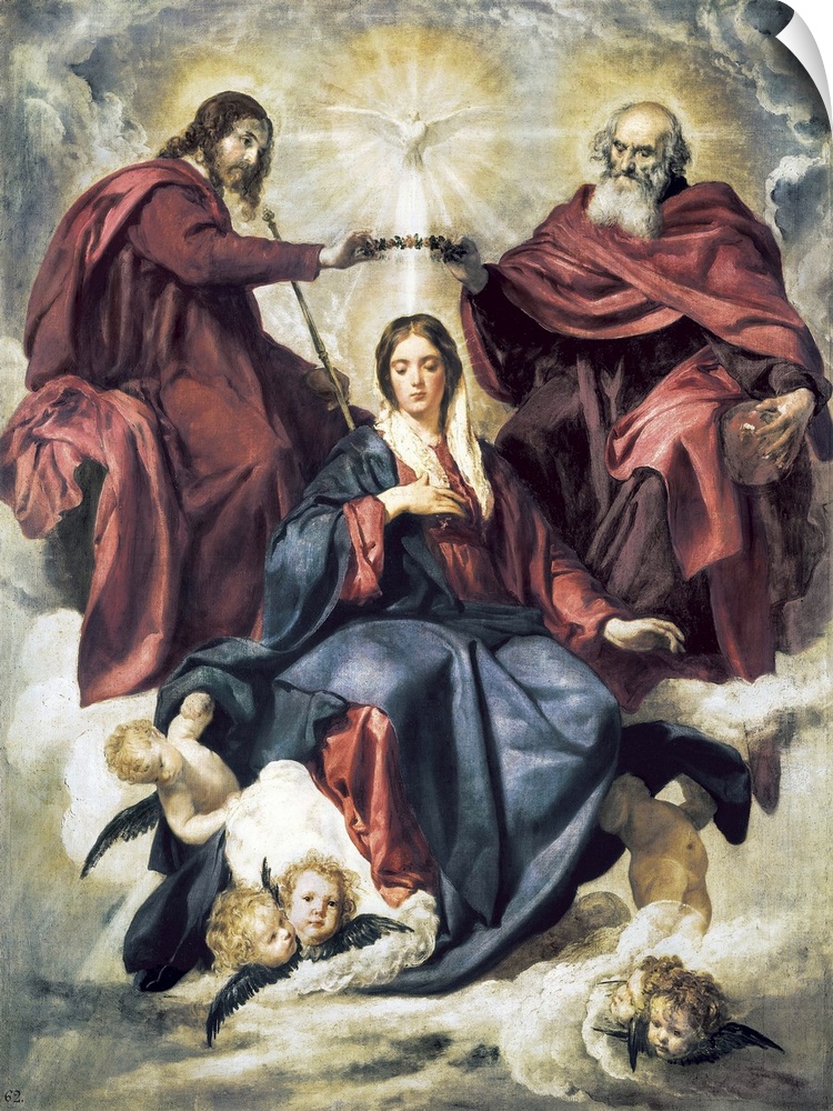 VELAZQUEZ, Diego Rodriguez de Silva (1599-1660). The Coronation of the Virgin. 1641 - 1642. Baroque art. Oil on canvas. SP...