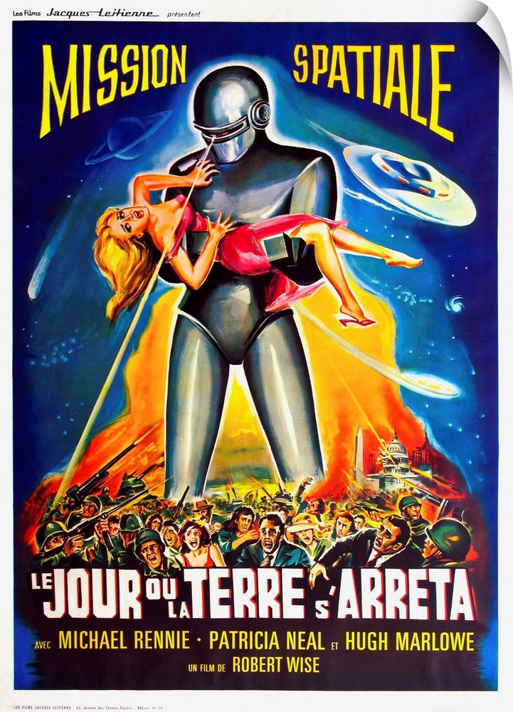 The Day The Earth Stood Still (aka Le Jour Ou La Terre S'Arreta), French Poster Art, 1951.