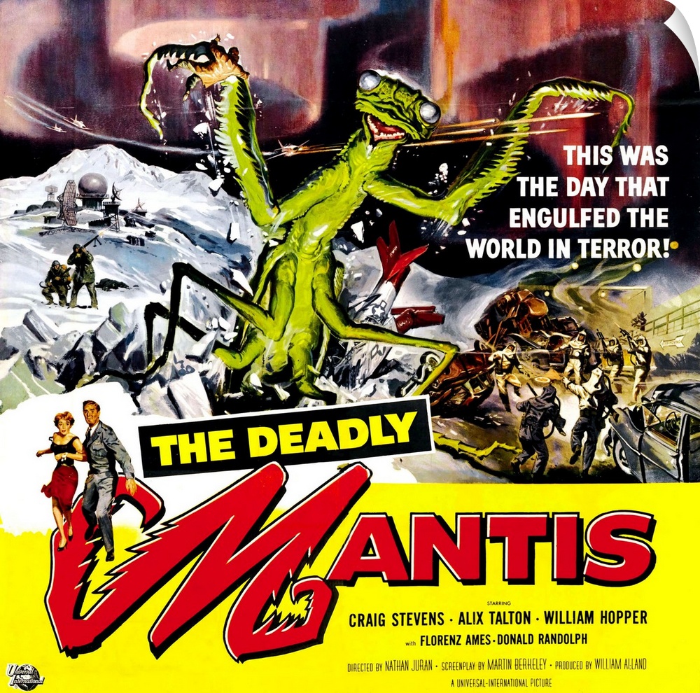 THE DEADLY MANTIS, 6-sheet poster art, 1957.
