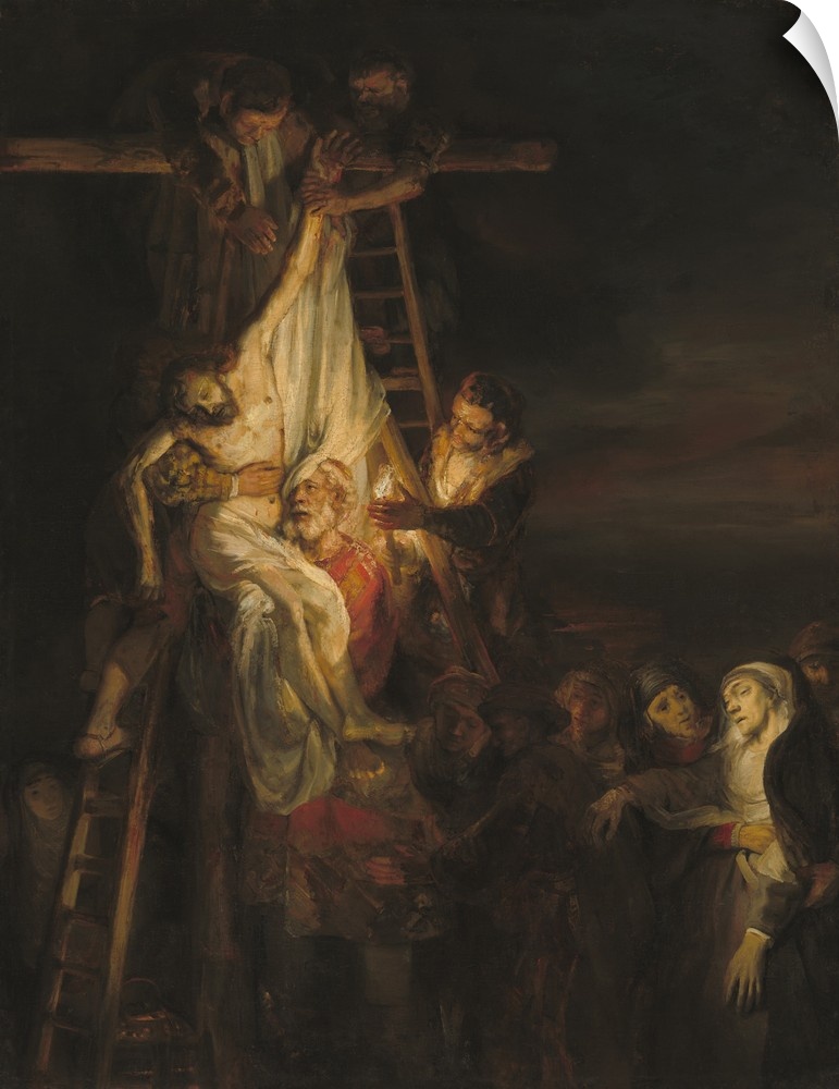 The Descent from the Cross, by workshop of Rembrandt van Rijn, 1650-52, Dutch painting, oil on canvas. Probably painted by...
