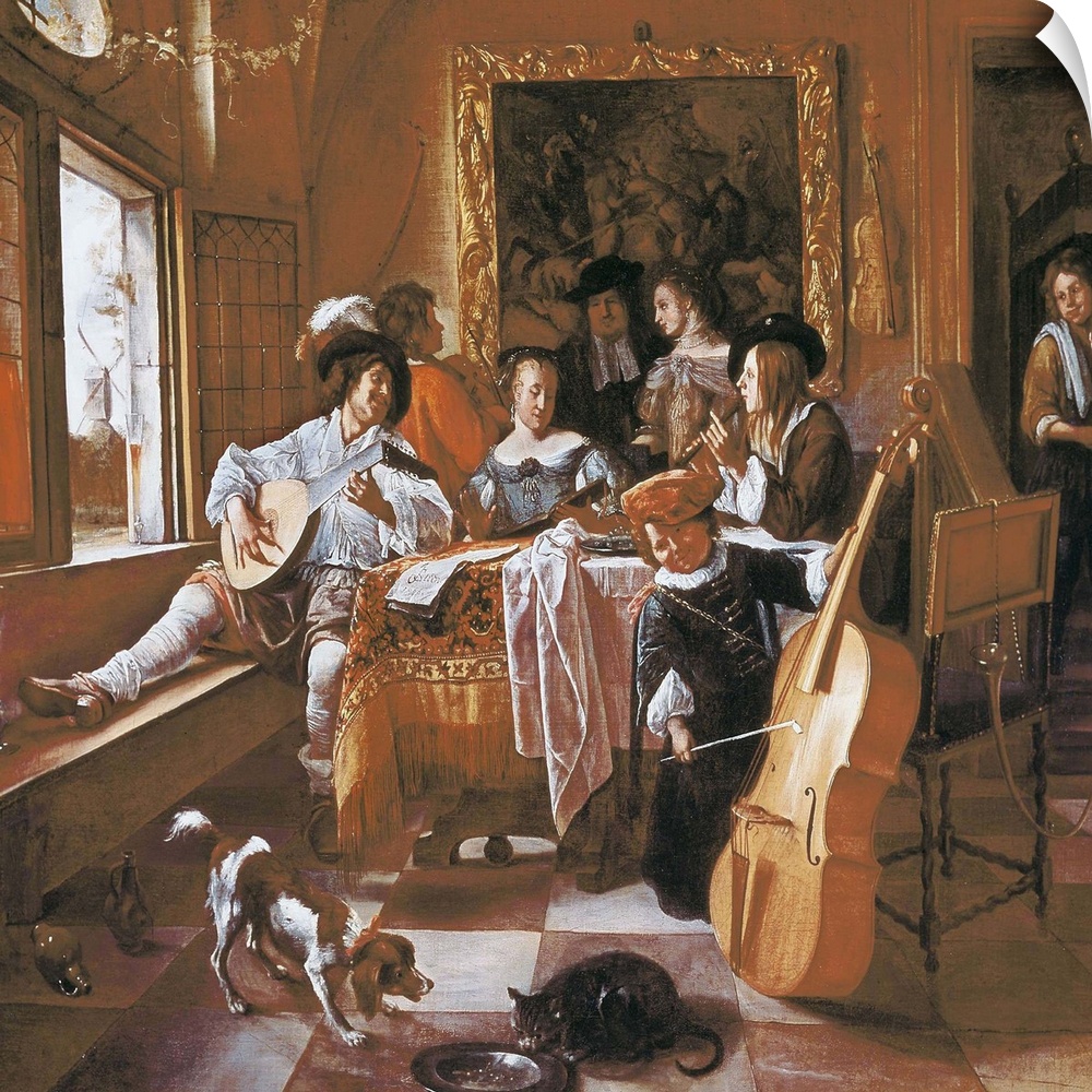 Steen, Jan (1626-1679). The Family Concert. 1666. Baroque art. Oil on canvas. UNITED STATES OF AMERICA. Chicago. Art Insti...