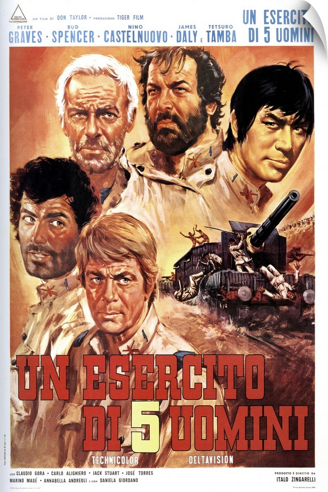 The Five Man Army (aka Un Escercito Di Cinque Uomini), Nino Castelnuovo, James Daly, Peter Graves, Bud Spencer, Tetsuro Ta...
