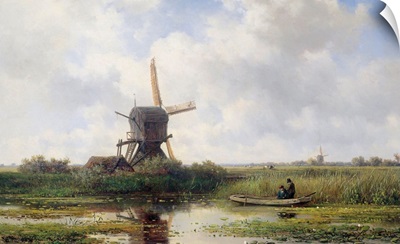 The Gein River, near Abcoude, 1870-97, Dutch painting, oil on canvas