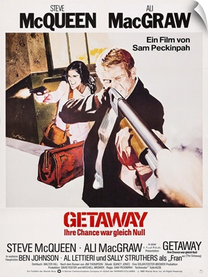 The Getaway, German Poster Art, 1972