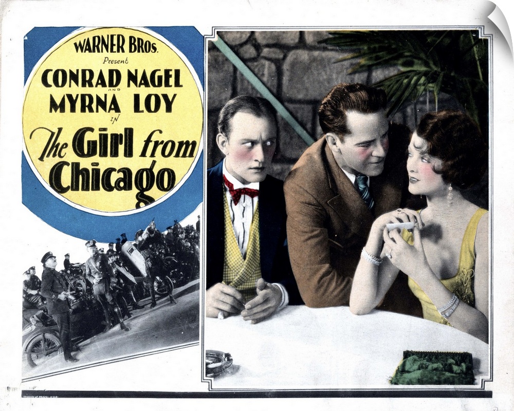 The Girl From Chicago, From Left, Conrad Nagel, William Russell, Myrna Loy, 1927.