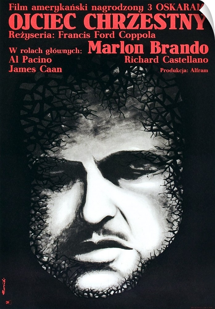The Godfather (aka Ojciec Chrzestny), Marlon Brando On Polish Poster Art, 1972.