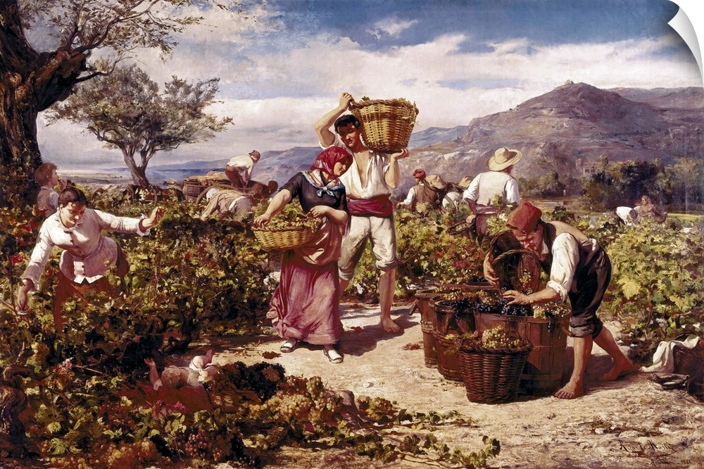 The Grape Harvest by Ricard Marti i Aguilo