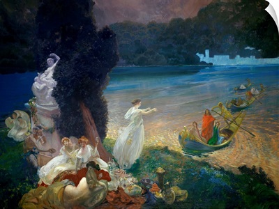The Happy Island, 1900, By Paul Albert Besnard, French painting, wallpaper/
