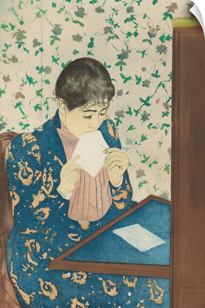 The Letter, by Mary Cassatt, 1990-91, American print, drypoint and aquatint. Following a landmark exhibition of Japanese c...