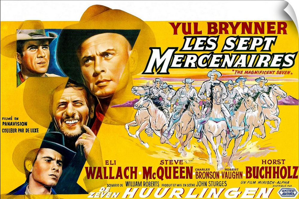 The Magnificent Seven, Clockwise From Upper Left, Steve Mcqueen, Yul Brynner, Eli Wallach, Horst Buchholz, 1960.