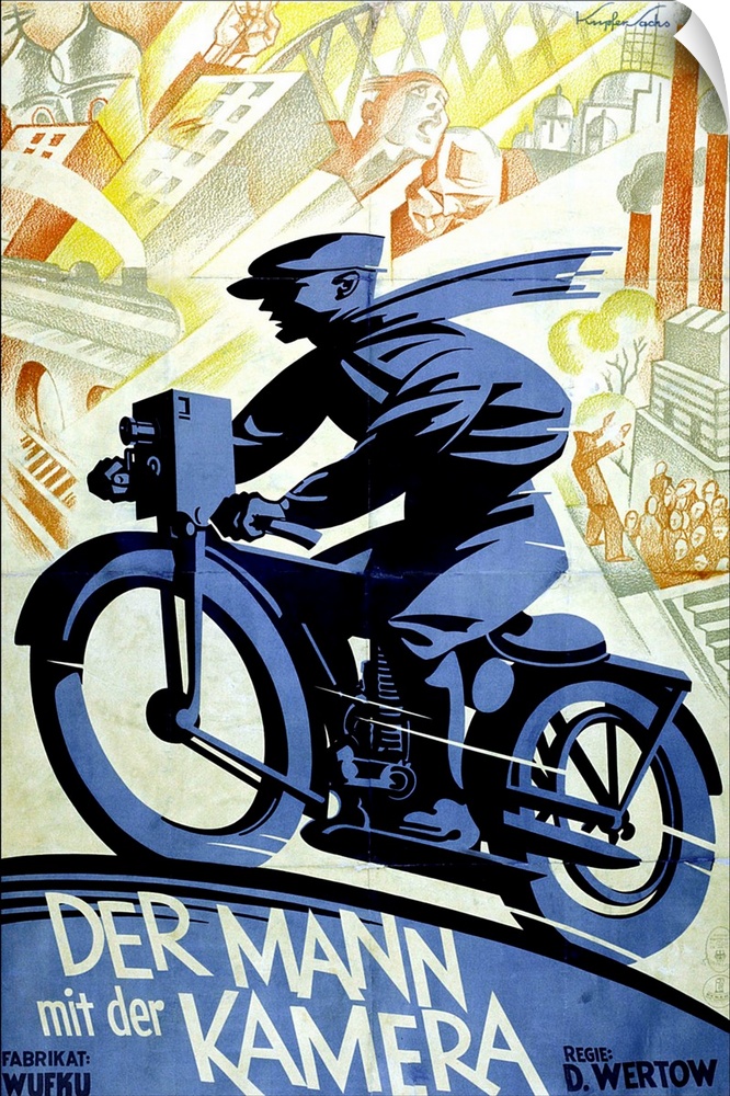 The Man With A Movie Camera, (aka Chelovek S Kino-Apparatom, aka The Man With The Movie Camera), A German Poster, 1929.