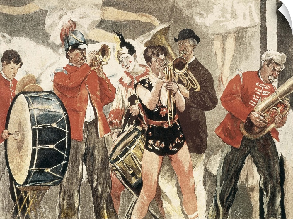 The Orchestra of the Circus. 1888-1889. Watercolour. . AISA/Everett Collection