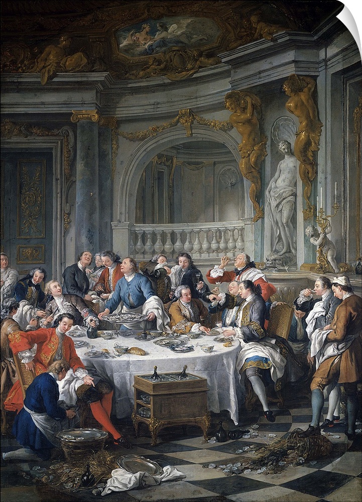 2161 , Jean Francois de Troy (1679-1752), French School. The Oyster Lunch. 1735. Oil on canvas