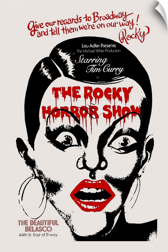 THE ROCKY HORROR SHOW, poster art for the original Broadway run at the Belasco Theatre in New York City, 1975