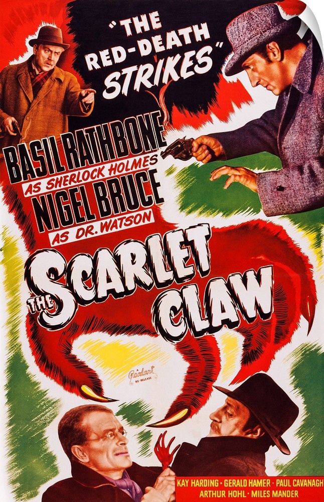 Retro poster artwork for the film The Scarlet Claw.