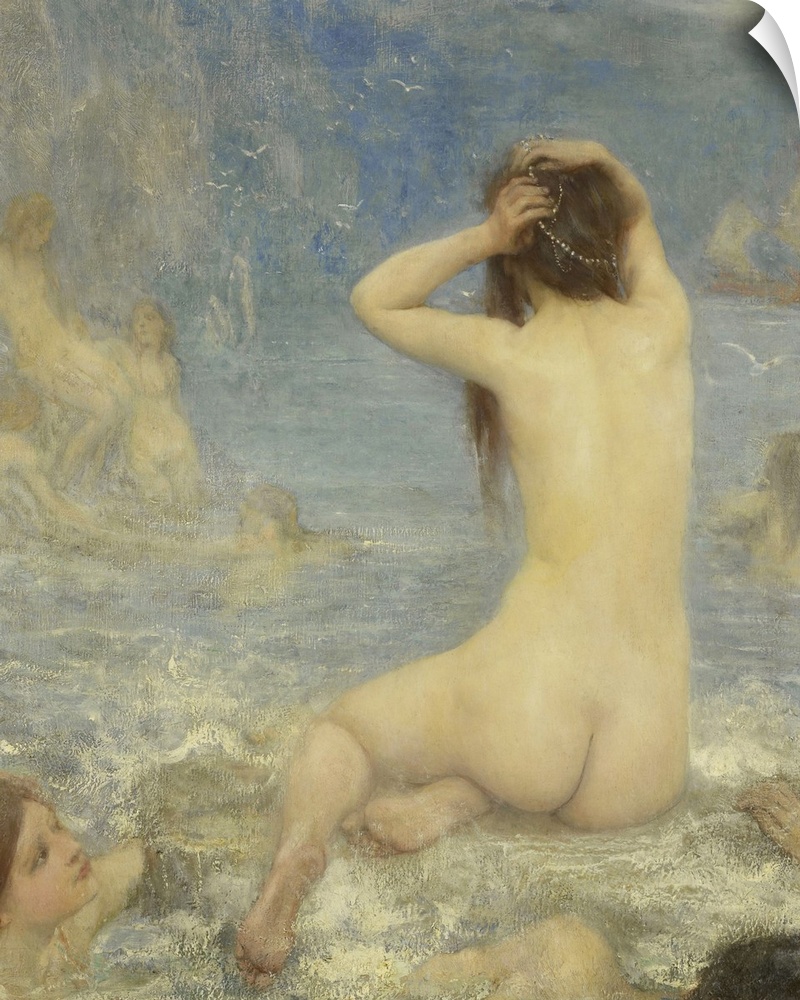 The Sirens, by John Macallan Swan, 1870-1910, British painting, oil on canvas. In Greek mythology, Sirens lured ships with...