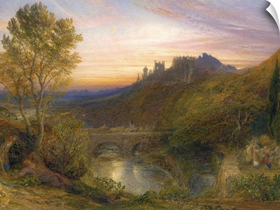 The Towered City, by Samuel Palmer, c.1850-75. English watercolor painting