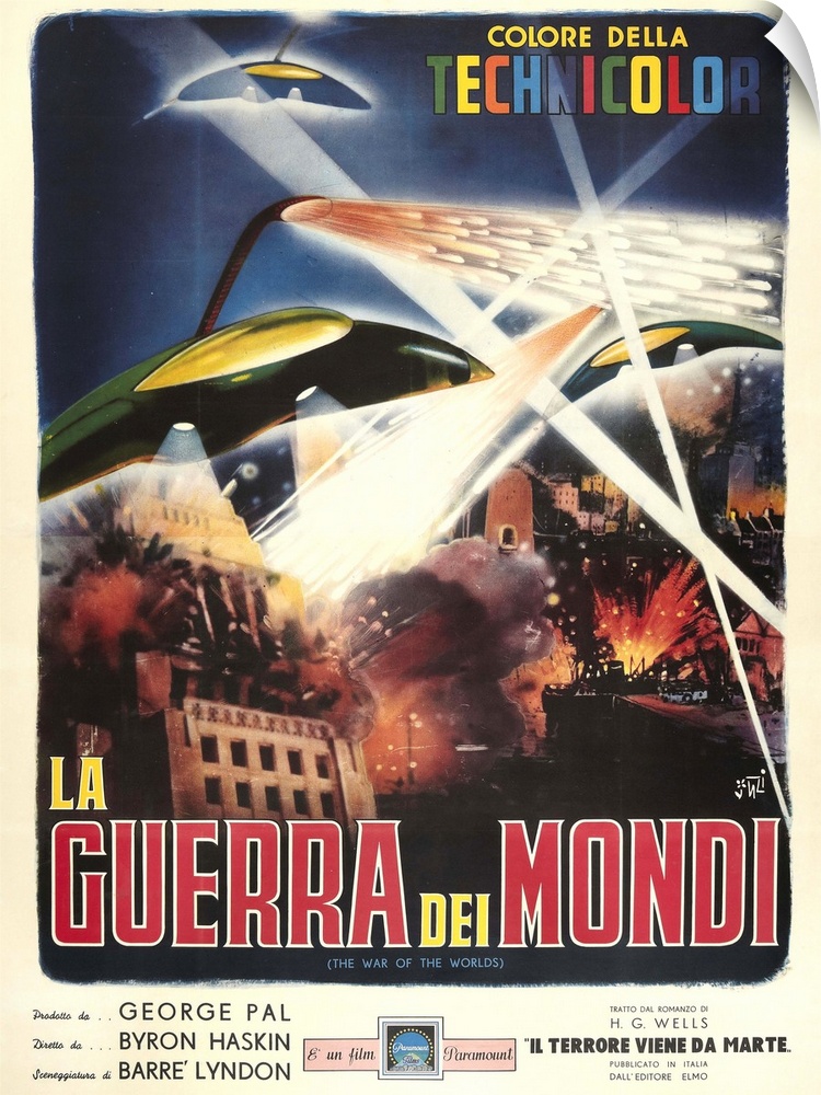 The War Of The Worlds, (aka La Guerra Dei Mondi), Italian Poster Art, 1953.