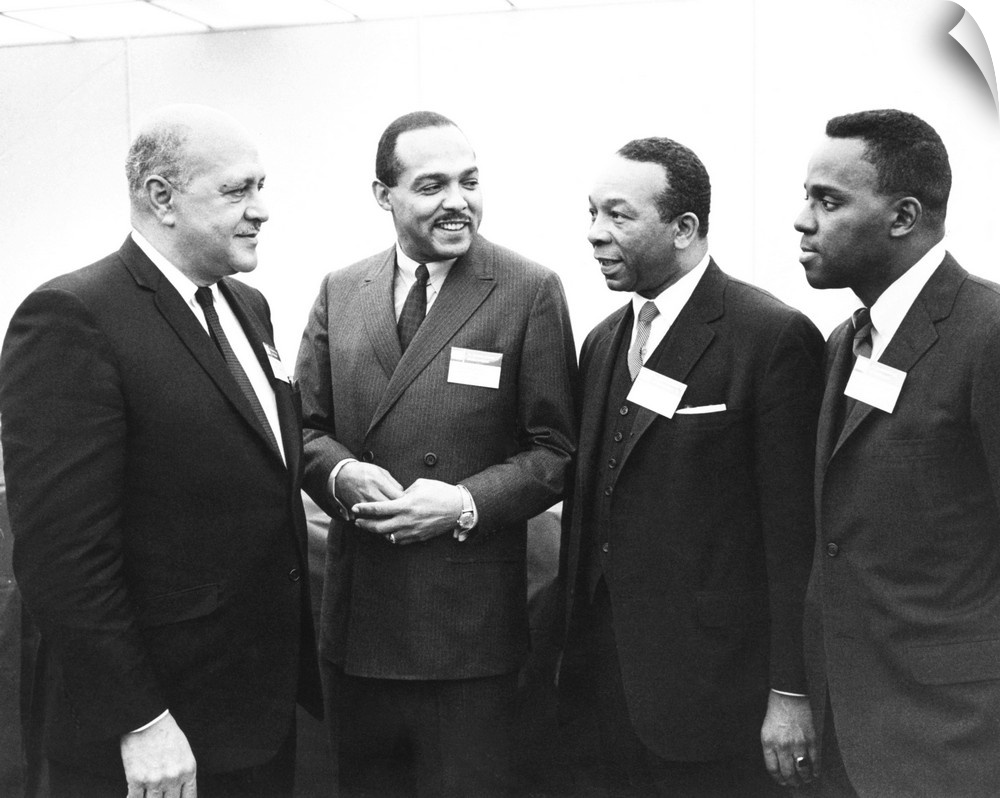 Three African-American mayors with Housing and Urban to Development Secretary, Robert Weaver. Dec. 1, 1967. L-R: Weaver; M...