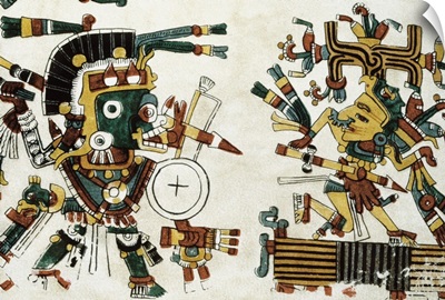 Tlazolteotl and Chalchiuhtlicue, Aztec Goddesses of Love and Water. 15th c. Codex Cospi
