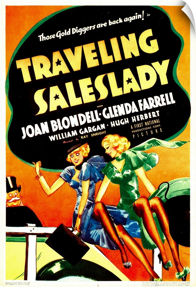TRAVELING SALESLADY, midget window card, 1935
