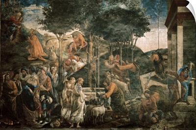 Trials and Calling of Moses. 1481-82. By Sandro Botticelli. Sistine Chapel, Rome
