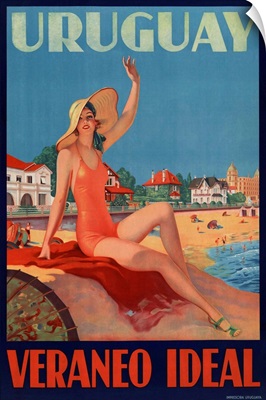 Uruguay, Veraneo Ideal. 1930's travel poster