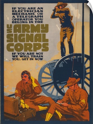US Army Signal Corps - Vintage Propaganda Poster