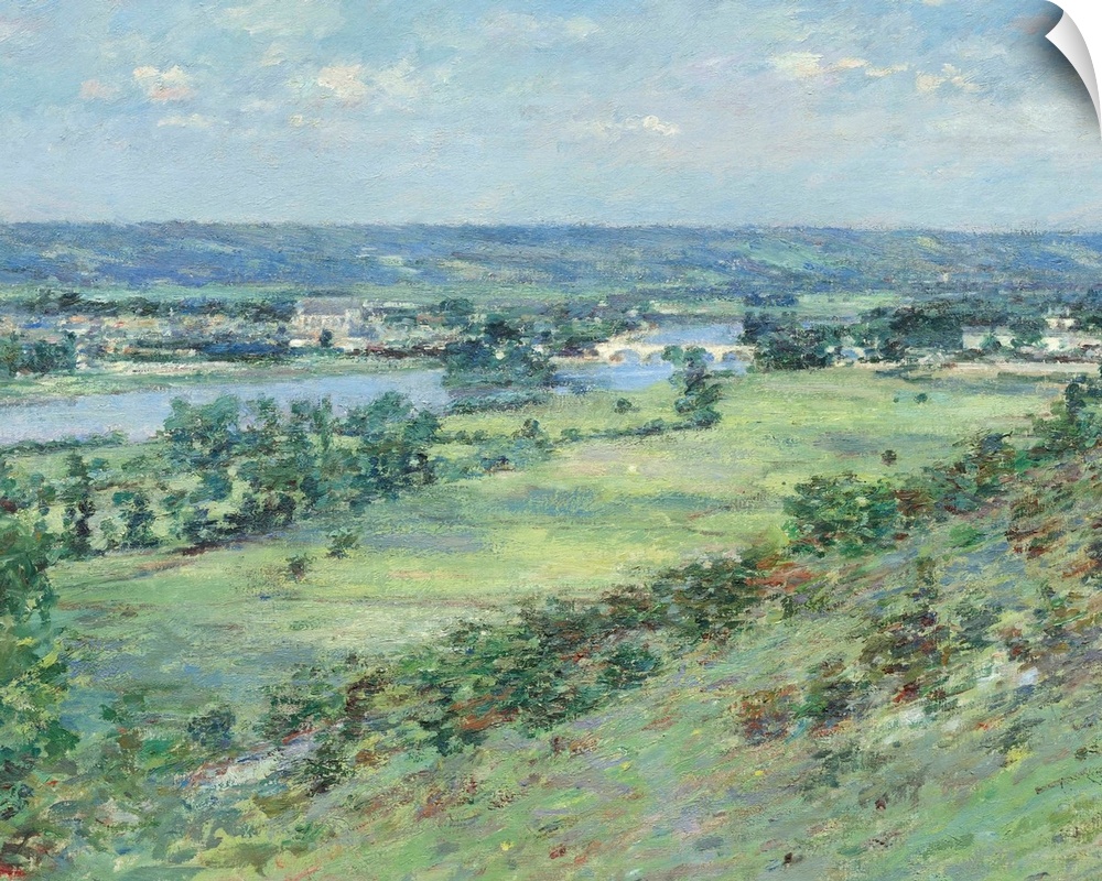 The Valley of the Seine, from the Hills of Giverny, by Theodore Robinson, 1892, American impressionist painting, oil on ca...