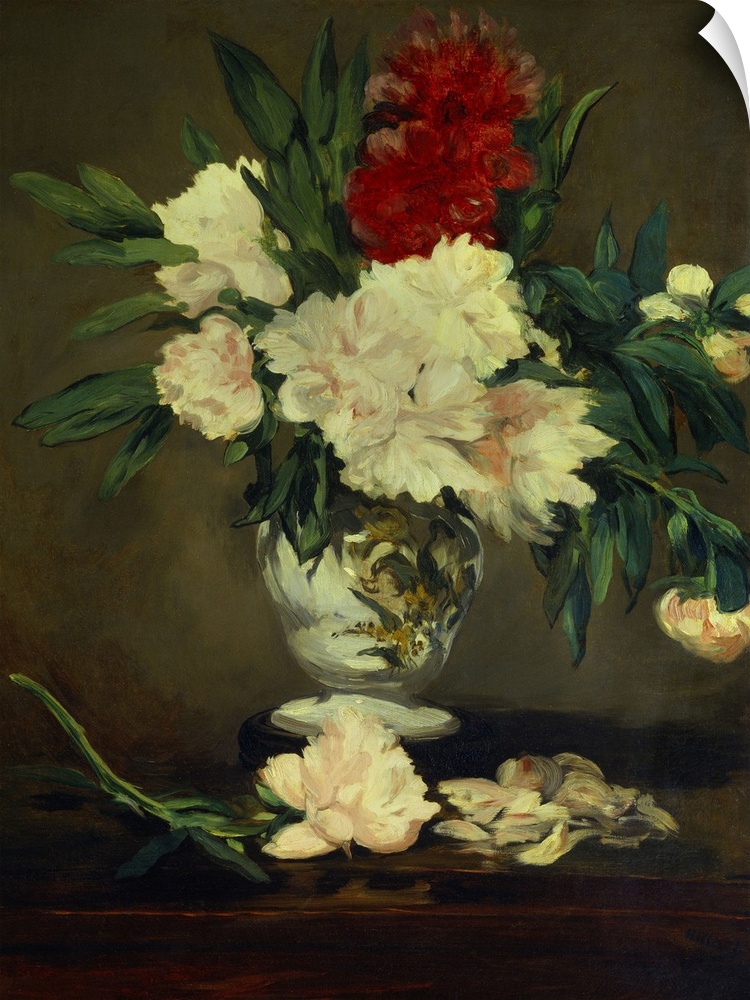 Edouard Manet, French School. Vase of Peonies on a Small Pedestal. 1864. Oil on canvas, 0.93 x 0.70 m. Paris, musee d'Orsa...