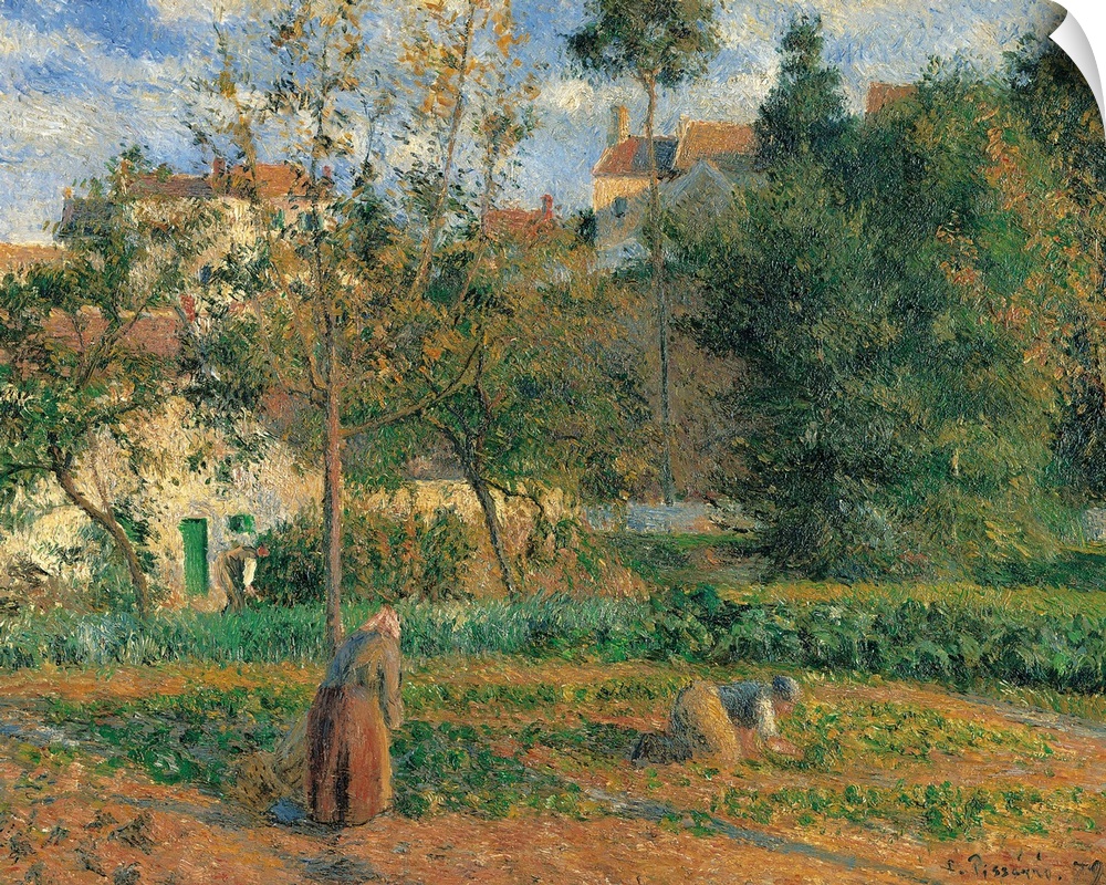 Vegetable Garden at the Hermitage, Pontoise, by Camille Pissarro, 1879, 19th Century, oil on canvas, cm 55,5 x 65 - France...