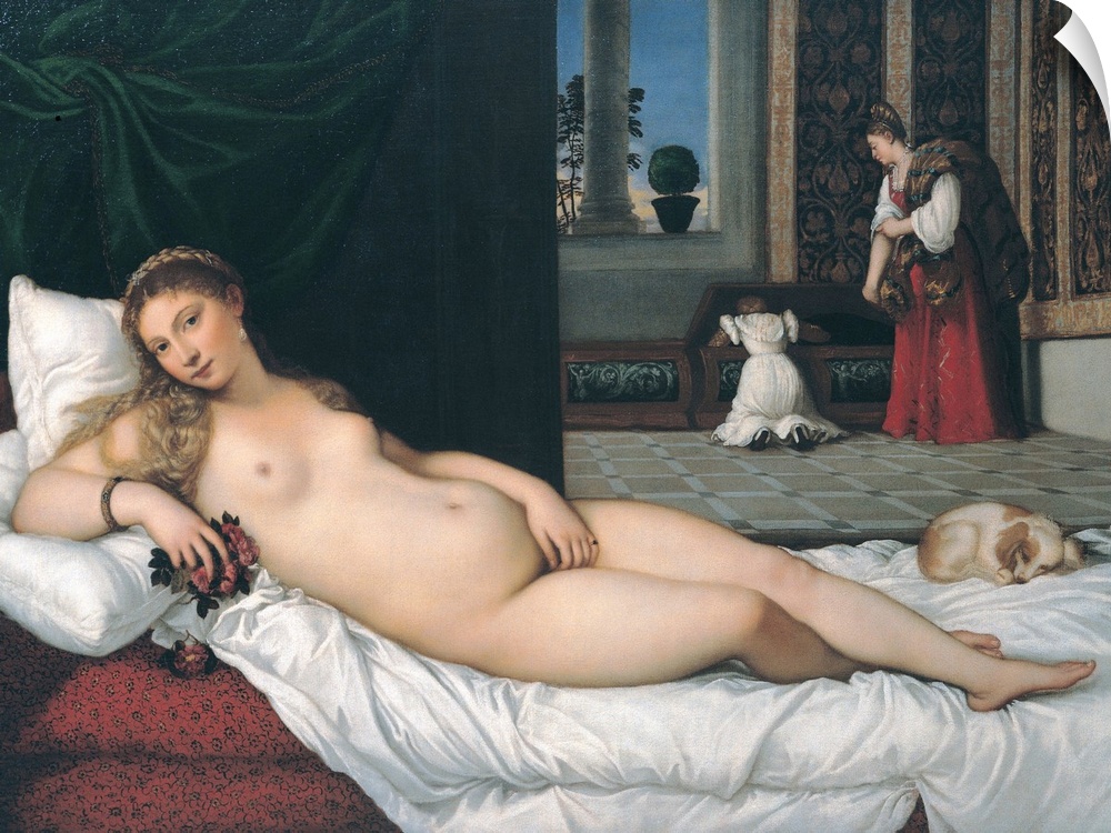 Vecellio Tiziano known as Titian, Venus of Urbino, 1538, 16th Century, oil on canvas, Italy, Tuscany, Florence, Uffizi Gal...