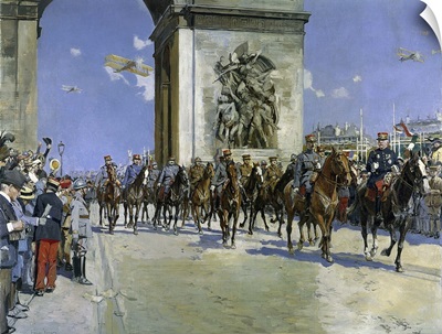 Victory Parade, on July 14, 1919, By Francois Flameng, World War I, French painting