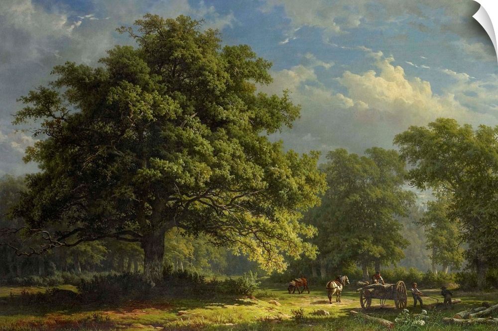 View in the Bentheim Forest, by George Andries Roth, 1870, Dutch painting, oil on canvas. Bentheim Forest in eastern Nethe...