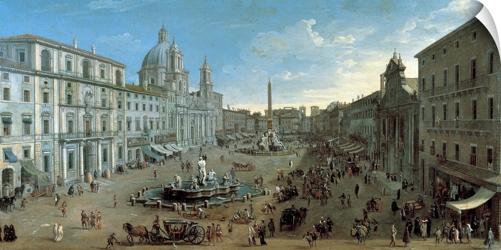 Van Wittel Gaspar known as Gaspare Vanvitelli, View of Piazza Navona, 18th Century, oil on canvas, private collection (670...