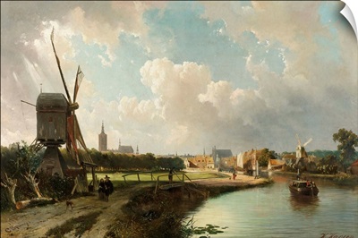 View of The Hague from the Canal in 17th Century, 1852