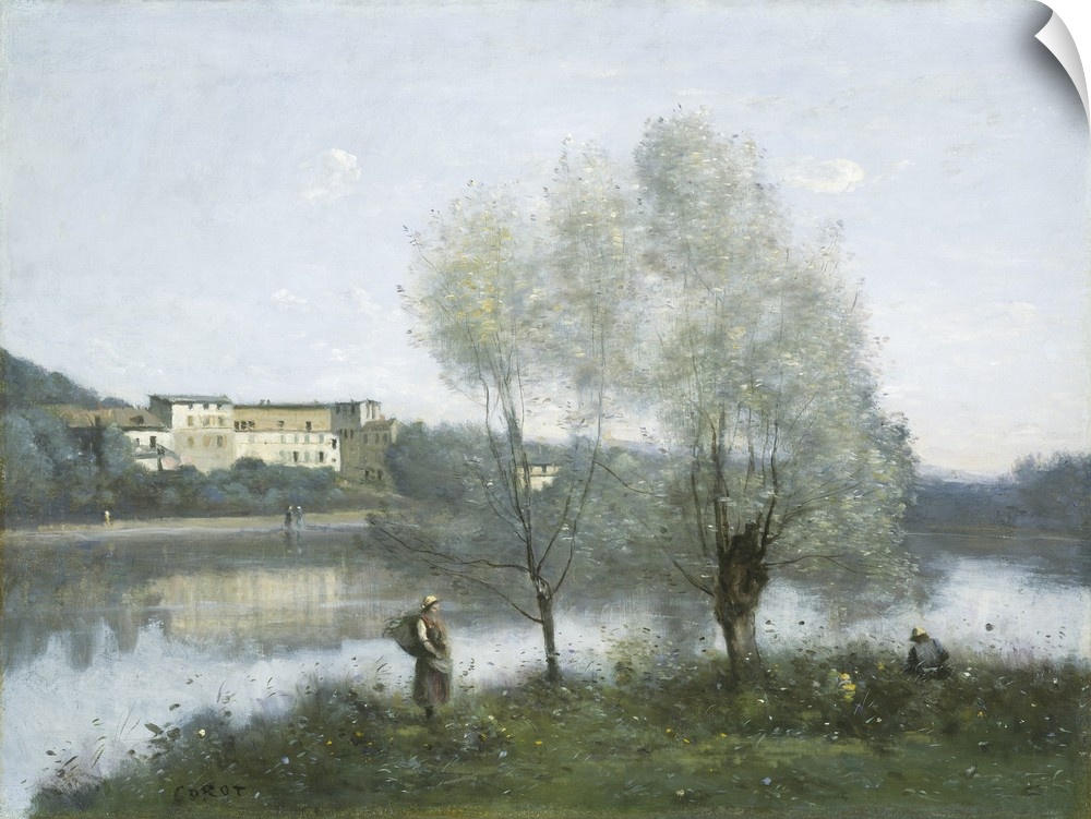 Ville-d'Avray, by Jean-Baptiste-Camille Corot, 1865, French painting, oil on canvas. Corot painted this landscape in his h...