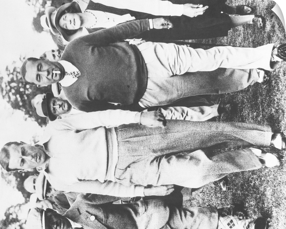 Walter Hagen and Henry Cotton during their 36 hole challenge match, July 29, 1933. Hagen won the match played on the Ashri...