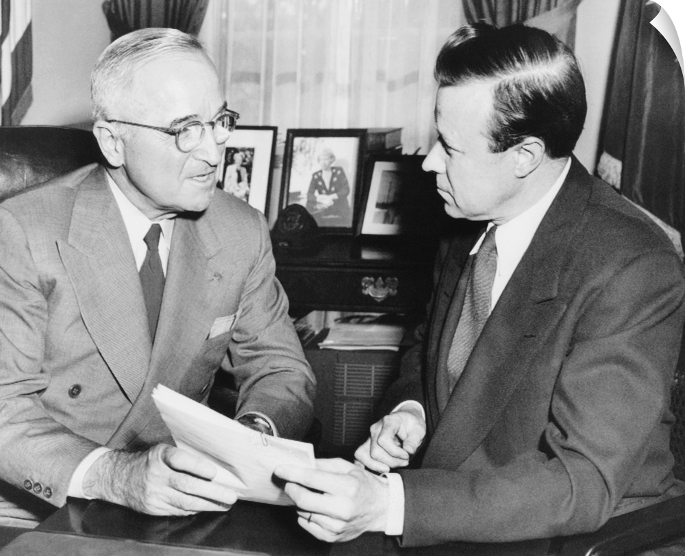Walter Reuther, new President of the CIO, with President Harry Truman, Dec. 12, 1952. In his last month in office, Truman ...