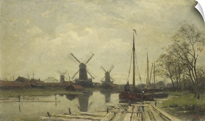 Waterway near the Baarsjes, Amsterdam, by Jan Hillebrand Wijsmullerm