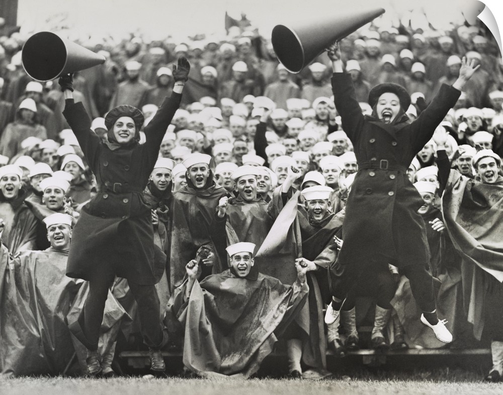 WAVE cheerleaders at the Great Lakes Naval Training Station during World War 2. Sept. 13, 1943.