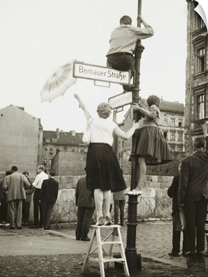 West Berliners in the French sector waved to friends and relatives in East Berlin