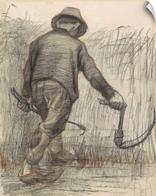 Wheat Mower with Hat, Seen from Behind, by Vincent van Gogh, c. 1870-90