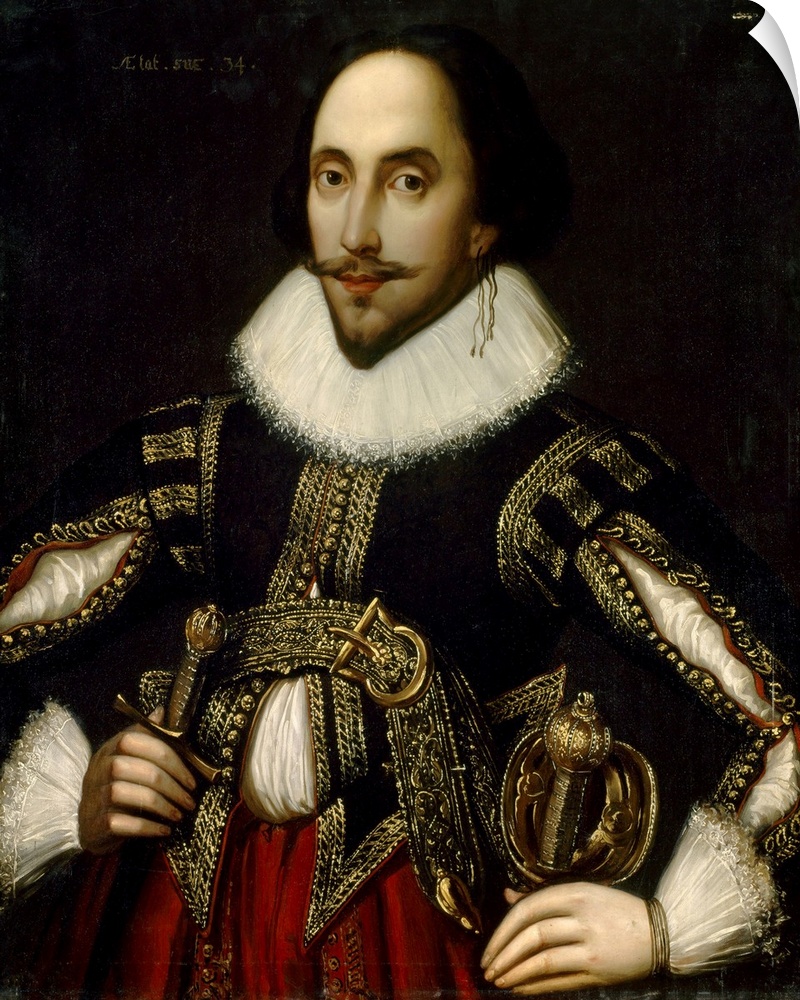 Coblitz Louis Ec. All. Portrait de William Shakespeare represente age de 34 ansPortrait of William Shakespeare at the age ...